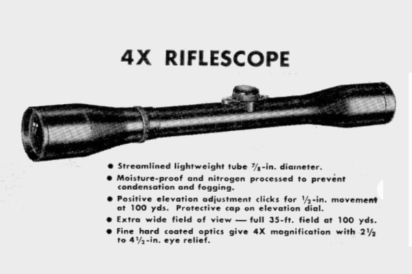 4X Riflescope - 1952 1952 Advertisement